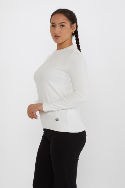 Sweter z dzianiny z długim rękawem Basic Ecru - 31574 | KAZEE (zestaw 4 sztuk M-L-XL-2XL) - 2