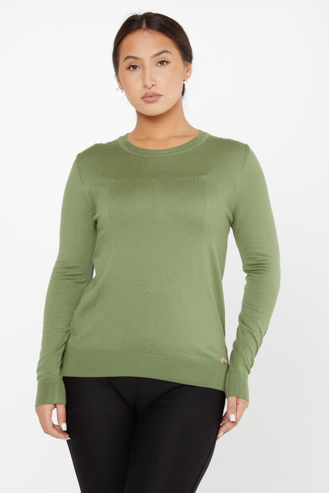 Sweter z dzianiny z długim rękawem Basic Khaki - 11052 | KAZEE (zestaw 3 sztuk S-M-L) - 1