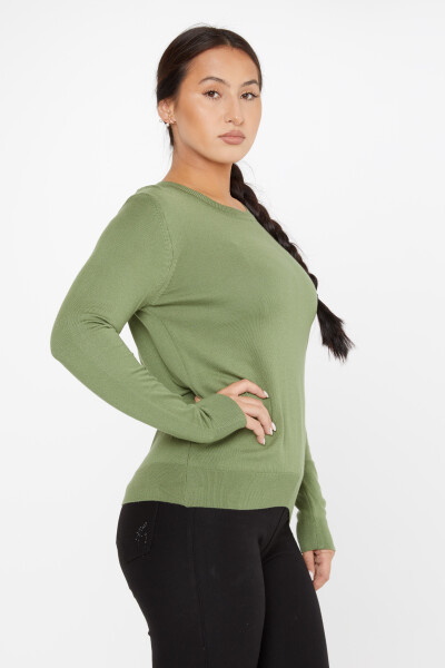 Sweter z dzianiny z długim rękawem Basic Khaki - 11052 | KAZEE (zestaw 3 sztuk S-M-L) - 2