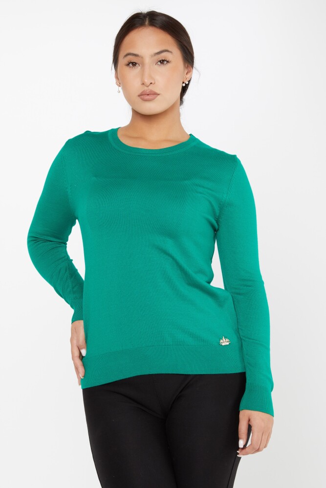 Sweter z dzianiny z długim rękawem Basic Emerald - 11052 | KAZEE (zestaw 3 sztuk S-M-L) - 2