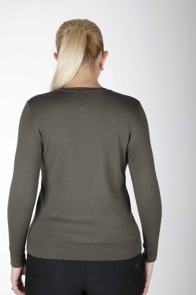 Sweter z dzianiny z długim rękawem Basic Vert - 11052 | KAZEE (zestaw 3 sztuk S-M-L) - 4