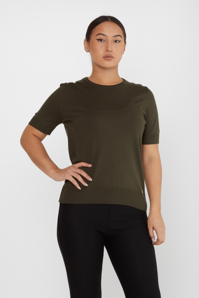 Sweter z dzianiny z krótkim rękawem Basic Vert - 15943 | KAZEE (zestaw 3 sztuk S-M-L) - 2