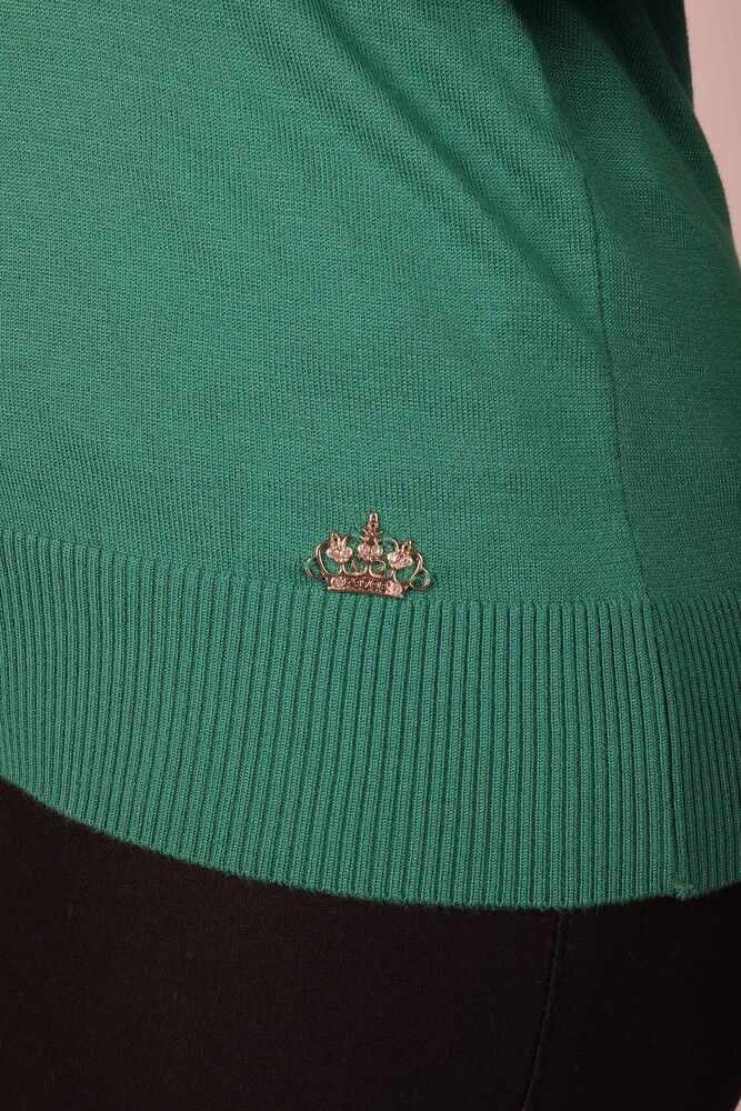 Sweter z dzianiny z krótkim rękawem Basic Emerald - 15943 | KAZEE (zestaw 3 sztuk S-M-L) - 2