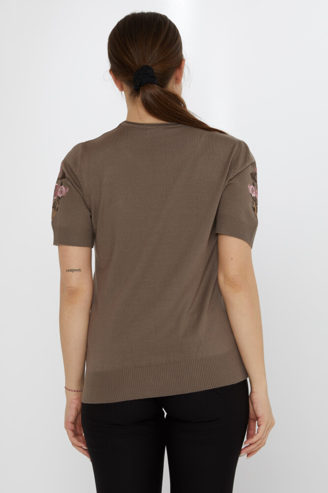 Sweter z dzianiny z haftem kwiatowym z norki - 31725 | KAZEE (Zestaw 3 sztuk L-XL-2XL) - 5