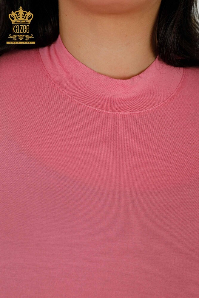 Toptan Kadın Bluz Basic Pembe - 79258 | KAZEE - 3