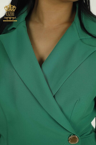 Toptan Kadın Elbise Uzun Kol Koyu Yeşil - 2414-5934 | M - Thumbnail