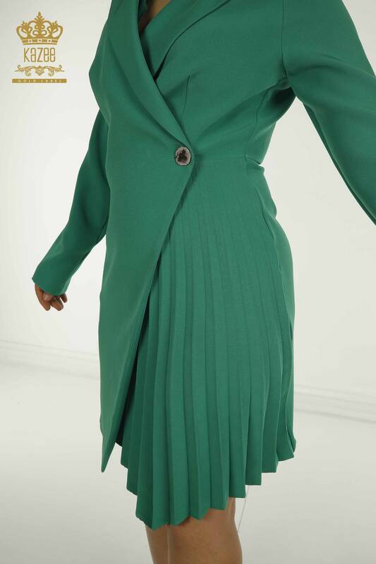 Toptan Kadın Elbise Uzun Kol Koyu Yeşil - 2414-5934 | M