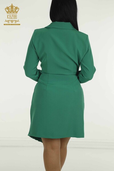 Toptan Kadın Elbise Uzun Kol Koyu Yeşil - 2414-5934 | M - Thumbnail