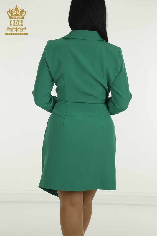 Toptan Kadın Elbise Uzun Kol Koyu Yeşil - 2414-5934 | M