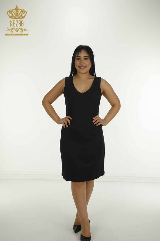 Toptan Kadın Elbise V Yaka Siyah - 2414-5805 | M
