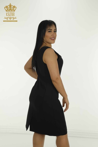 Toptan Kadın Elbise V Yaka Siyah - 2414-5805 | M - Thumbnail