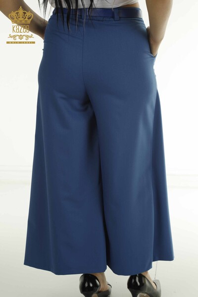Toptan Kadın Pantolon Yırtmaç Detaylı İndigo - 2415-13200 | L&B - Thumbnail