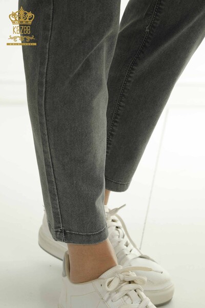 Toptan Kadın Pantolon Zincir Detaylı Antrasit - 2406-4548 | M - Thumbnail