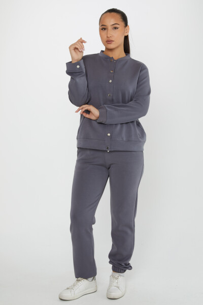 Tracksuit Set Button Detail Gray - 17624 | KAZEE (Set of 4 S-M-L-XL) - 2