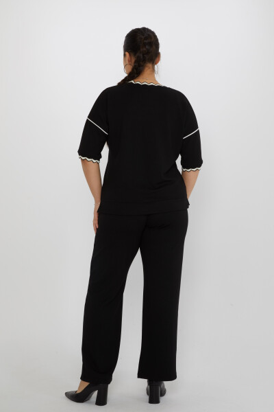 Tracksuit Set Embroidered Detail Black - 17865 | KAZEE (Set of 3 L-XL-2XL) - 5