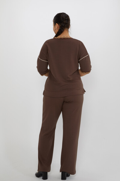 Tracksuit Set Embroidered Detail Brown - 17865 | KAZEE (Set of 3 L-XL-2XL) - 5