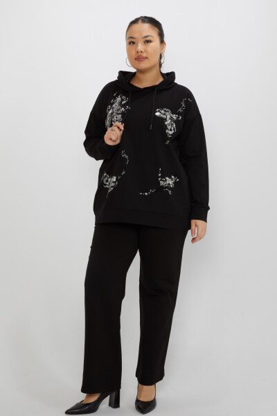 Tracksuit Set Hooded Detail Black - 17897 | KAZEE (Set of 3 M-L-XL) 