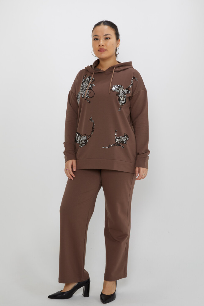 Tracksuit Set Hooded Detail Brown - 17897 | KAZEE (Set of 3 M-L-XL) - 1