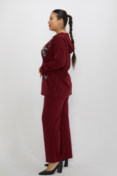 Tracksuit Set Hooded Detail Claret Red - 17897 | KAZEE (Set of 3 M-L-XL) - 3