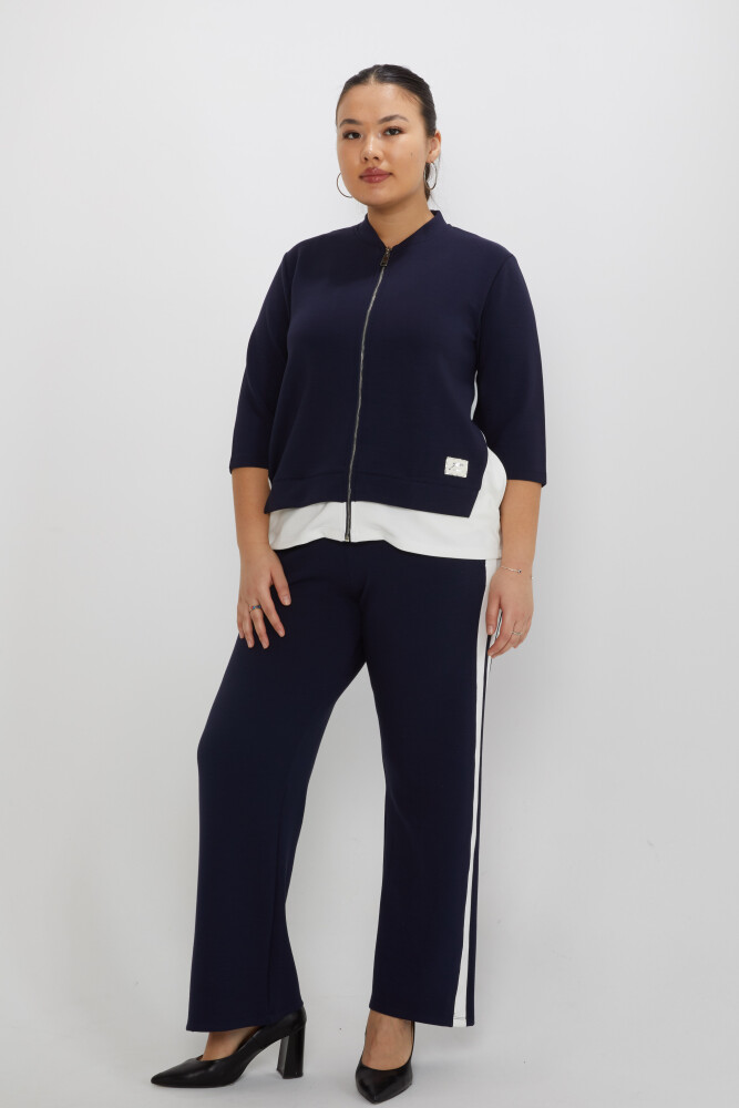 Tracksuit Set Pocket Detail Navy Blue - 17880 | KAZEE (Set of 3 L-XL-2XL) - 1