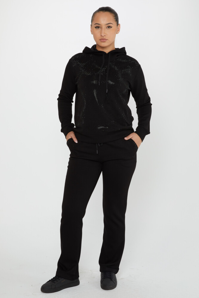 Tracksuit Set Stone Embroidered Black - 17557 | KAZEE (Set of 4 S-M-L-XL) - 1