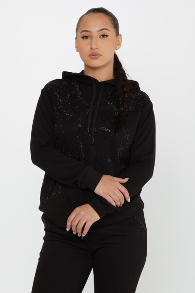 Tracksuit Set Stone Embroidered Black - 17557 | KAZEE (Set of 4 S-M-L-XL) - 2