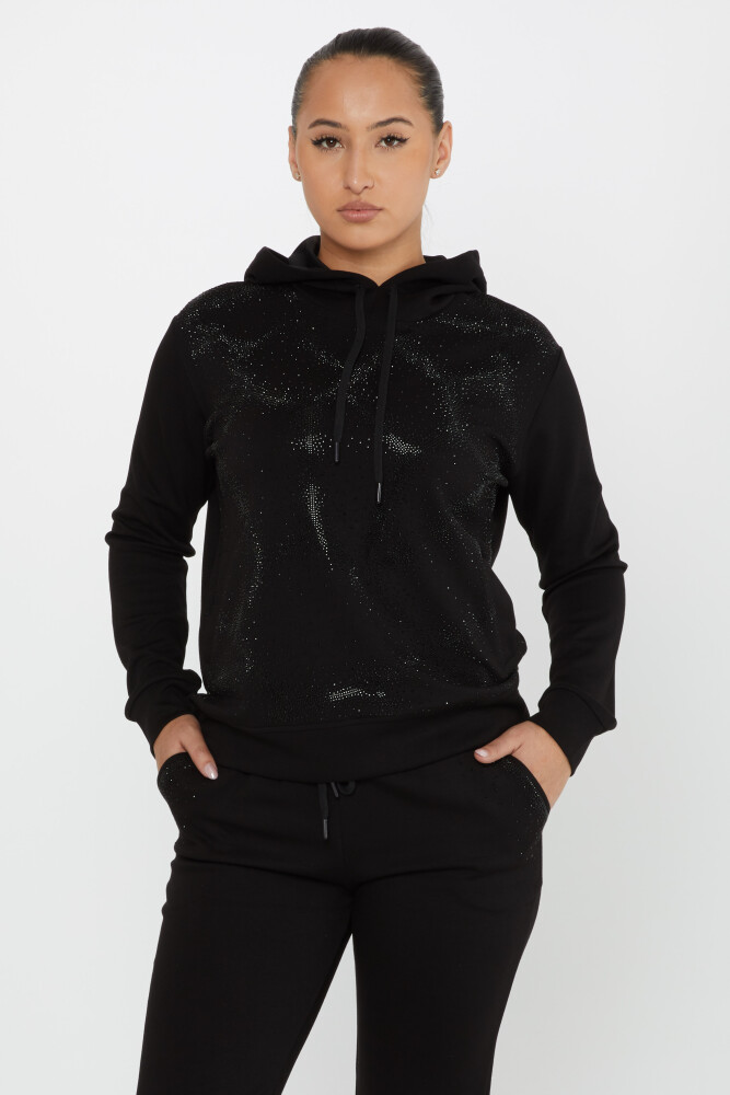 Tracksuit Set Stone Embroidered Black - 17557 | KAZEE (Set of 4 S-M-L-XL) - 3