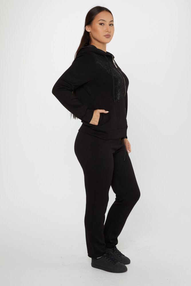 Tracksuit Set Stone Embroidered Black - 17560 | KAZEE (Set of 4 S-M-L-XL) - 1