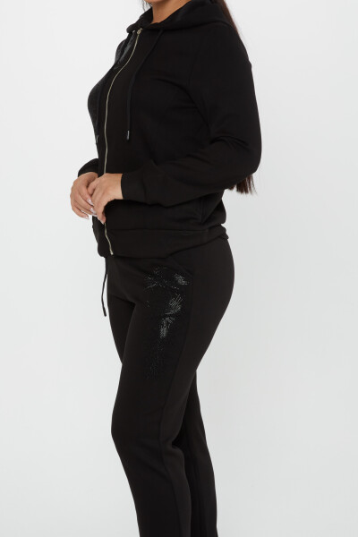 Tracksuit Set Stone Embroidered Black - 17560 | KAZEE (Set of 4 S-M-L-XL) - 4