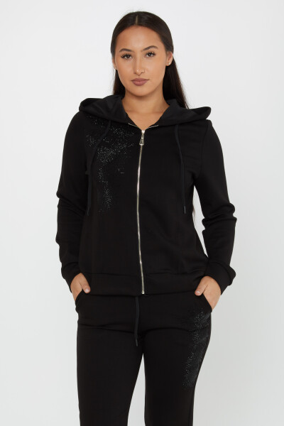 Tracksuit Set Stone Embroidered Black - 17560 | KAZEE (Set of 4 S-M-L-XL) - 2