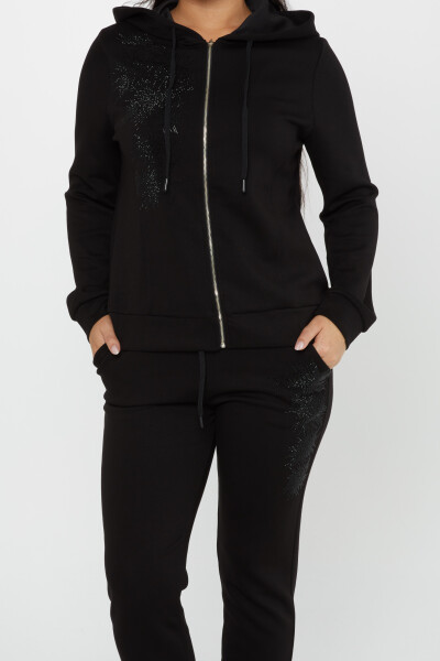 Tracksuit Set Stone Embroidered Black - 17560 | KAZEE (Set of 4 S-M-L-XL) - 3