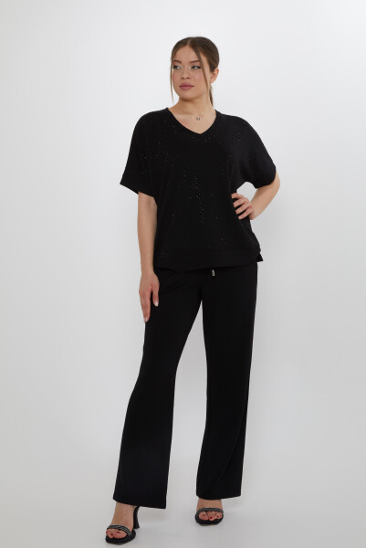 Tracksuit Set Stone Embroidered Black - 17867 | KAZEE (Set of 3 L-XL-2XL) - 1