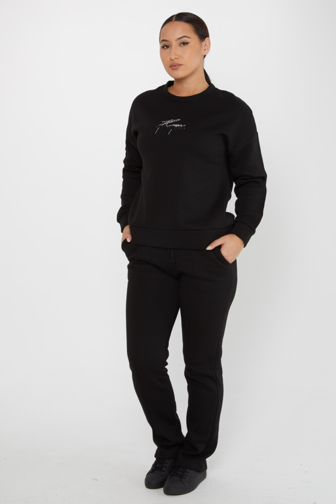 Tracksuit Set Stone Embroidered Black - 17885 | KAZEE (Set of 3 M-L-XL) - 1