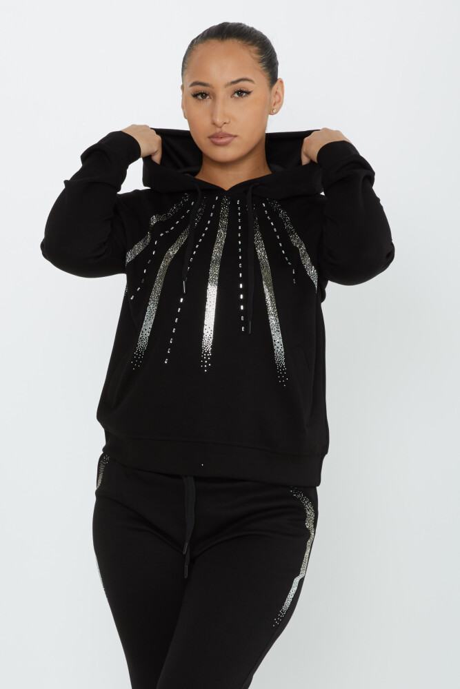 Tracksuit Set Strip Stone Embroidered Black - 17597 | KAZEE (Set of 4 M-L-XL-2XL) - 3