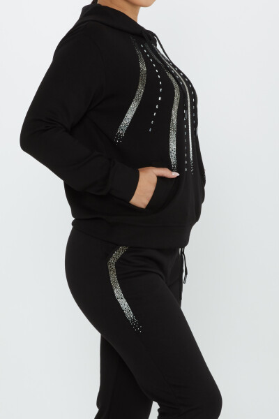 Tracksuit Set Strip Stone Embroidered Black - 17597 | KAZEE (Set of 4 M-L-XL-2XL) - 5