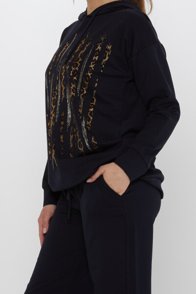 Trening Leopard Stone Brodat Bleumarin - 17901 | KAZEE (Set de 3 M-L-XL) - 8