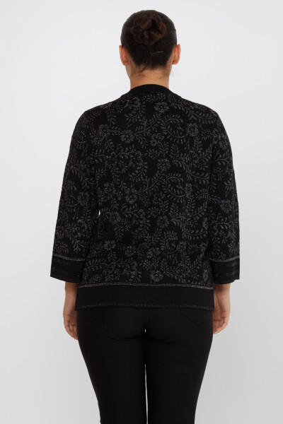 ﻿﻿Cardigan En Maille À Motifs Pierre Brodée Noir - 31150 | KAZEE (Lot de 3 L-XL-2XL) - 5