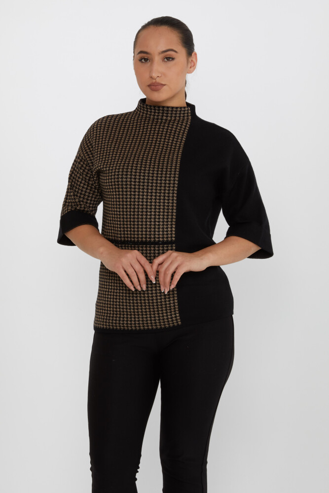 Pull En Maille À Motifs Pierre Brodée Noir - 30196 | KAZEE (Lot de 3 M-L-XL) - 1