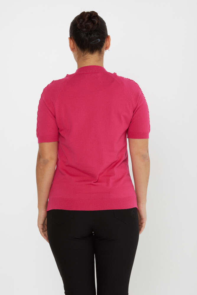 Pull En Maille Auto-tissé Manches Américaines Fuchsia - 30964 | KAZEE (Lot de 3 M-L-XL) - 5