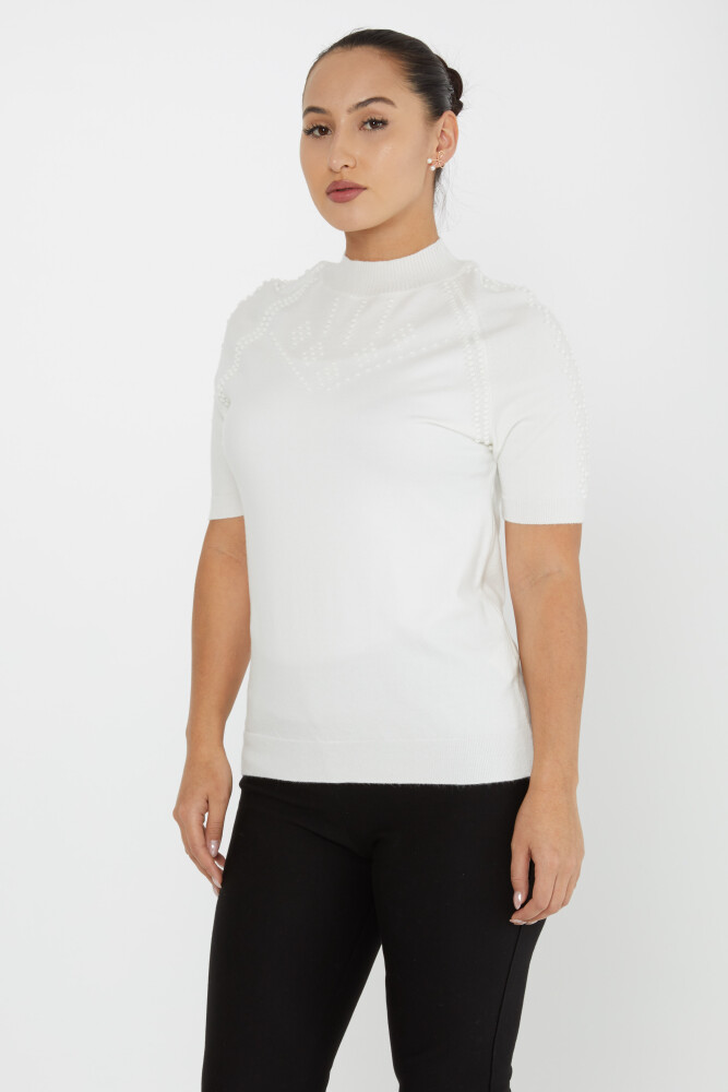 Pull En Maille Auto-tissé Manche Américaine Ecru - 30964 | KAZEE (Lot de 3 M-L-XL) - 3