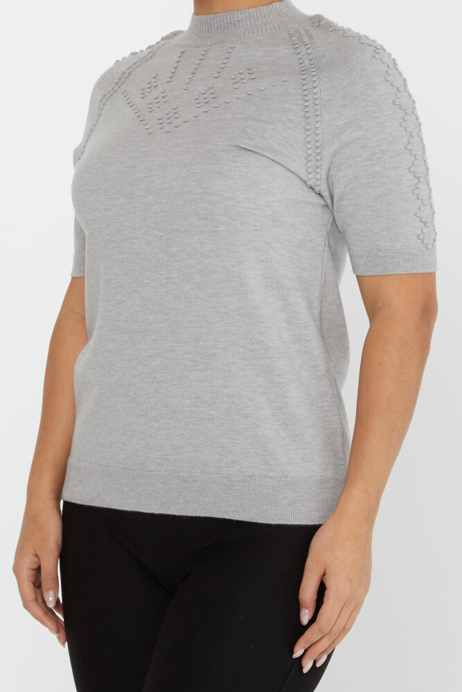 Pull en tricot auto-tissé à manches américaines Gris - 30964 | KAZEE (Lot de 3 M-L-XL) - 2