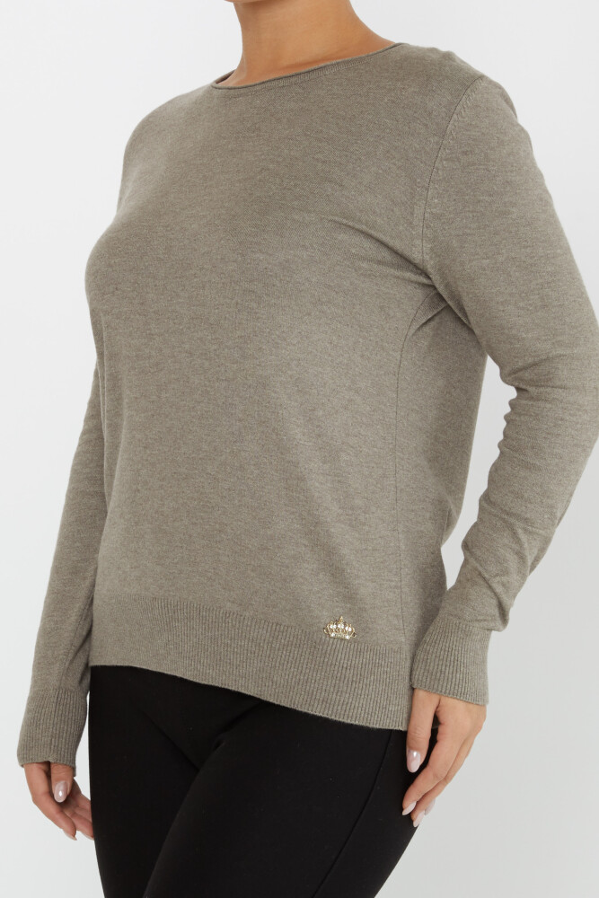 Pull en tricot basique col rond vison clair - 30899 | KAZEE (Lot de 4 L-XL-2XL 3XL) - 4