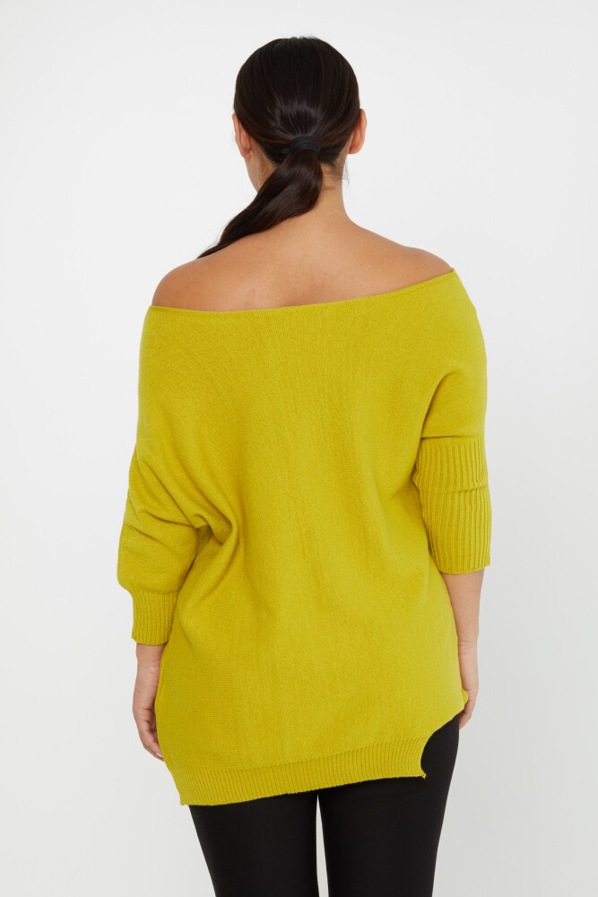 Pull en tricot à épaules dénudées avec poches jaune - 30237 | KAZEE (Lot de 3 M-L-XL) - 6