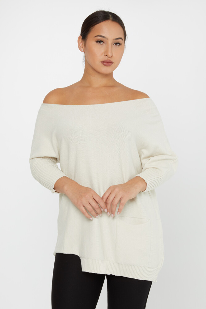 Pull en tricot avec poches à épaules dénudées Pierre - 30237 | KAZEE (Lot de 3 M-L-XL) - 1