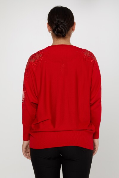 Tricots Pull Épaule Tulle À Motifs Détail des Manches Rouge - 30767 | KAZEE (Lot de 4 L-XL-2XL-3XL) - 5