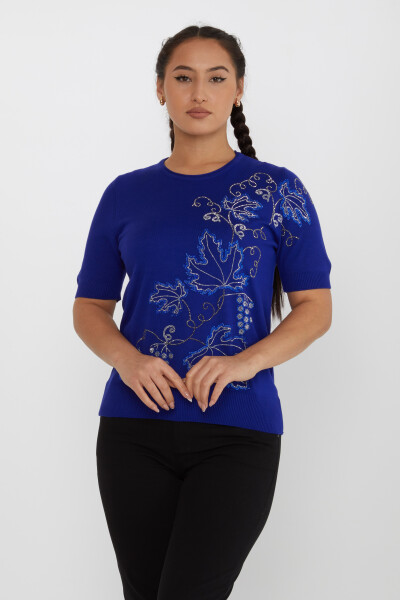 Pull en Maille Feuille Pierre Brodée Modèle Américain Saks - 30654 | KAZEE (Lot de 4 L-XL-2XL-3XL) - 2