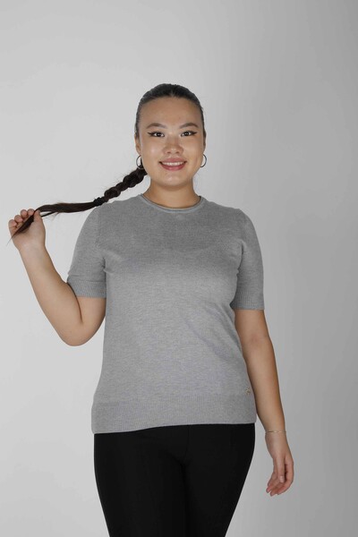 Pull en tricot à manches courtes Basic Gris - 15943 | KAZEE (Lot de 3 S-M-L) 