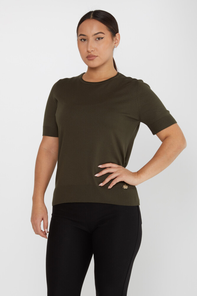 Pull En Maille Manches Courtes Basic Vert - 15943 | KAZEE (Lot de 3 S-M-L) - 1