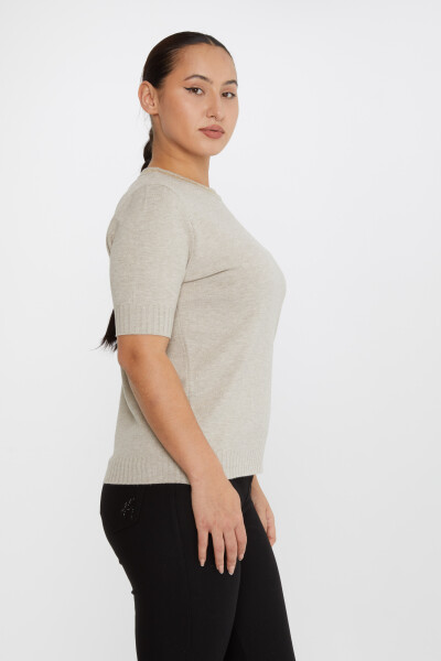 Pull en tricot à manches courtes en vison avec détails pailletés - 31611 | KAZEE (Lot de 3 S-M-L) - 2