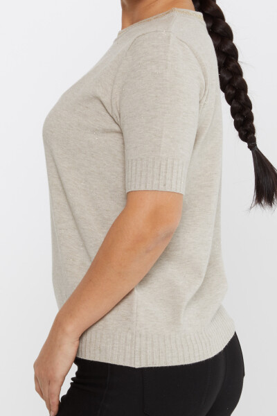 Pull en tricot à manches courtes en vison avec détails pailletés - 31611 | KAZEE (Lot de 3 S-M-L) - 4